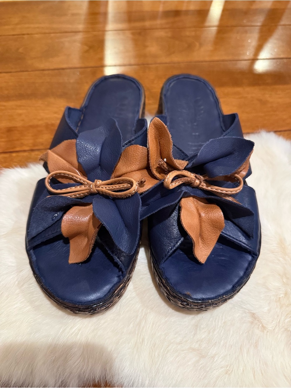 Spring Step Hilary slide blue size 8